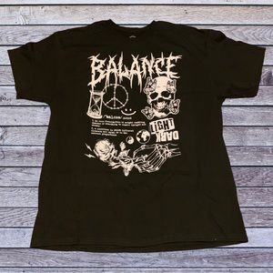 Light and Dark Balance Shirt Peace Spencer’s Drop Dead Spirit Halloween Skull